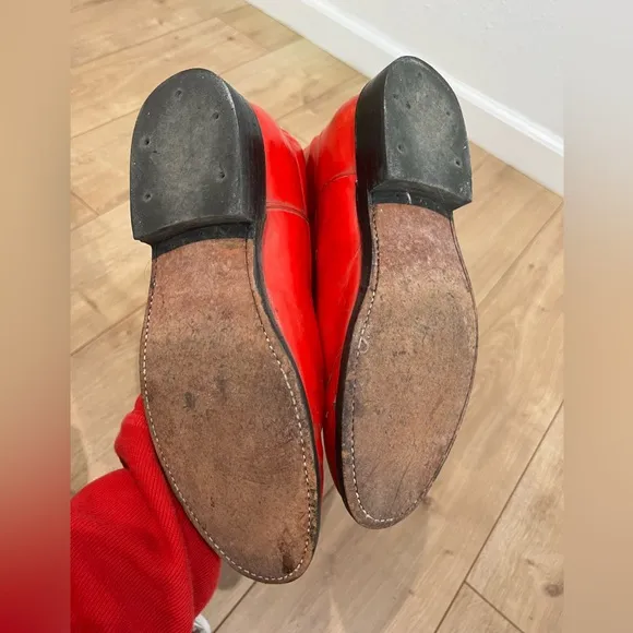 Red &amp; Pink Justin Style Vintage Cowboy Boots | Hand Painted