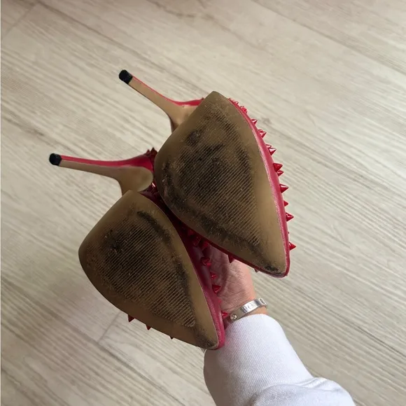 Red Spiked Women's Heels