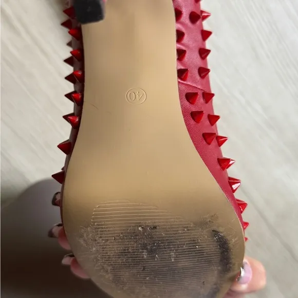 Red Spiked Women's Heels