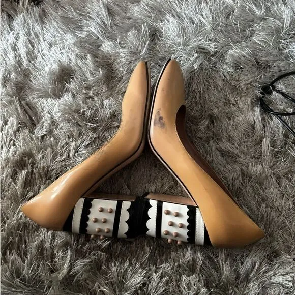 Red valentino runway dress shoes studded heels polka dot 3d ball baby doll pumps