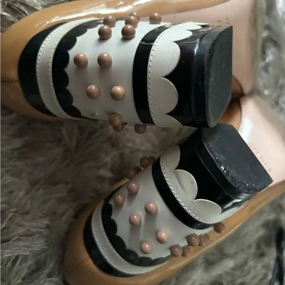 Red valentino runway dress shoes studded heels polka dot 3d ball baby doll pumps