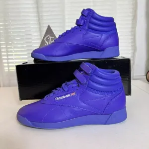 Reebok‎ Classics Freestyle Hi Retro Sneakers Shoes Womens Size 7.5 Solar Purple