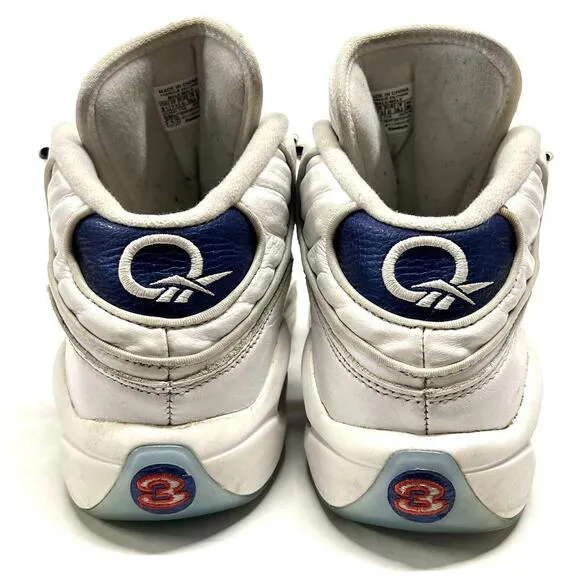 REEBOK QUESTION MID BLUE TOE 2016 ALLEN IVERSON Men Sz 8.5 J82534 WORN DAILY USE