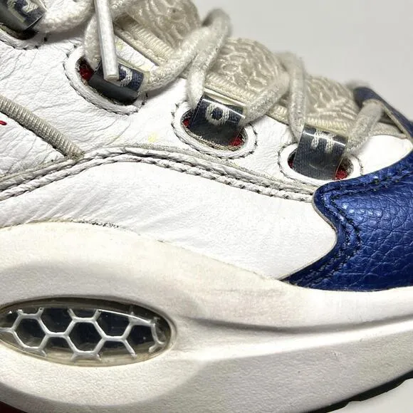 REEBOK QUESTION MID BLUE TOE 2016 ALLEN IVERSON Men Sz 8.5 J82534 WORN DAILY USE