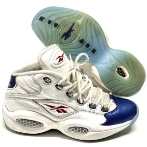 REEBOK QUESTION MID BLUE TOE 2016 ALLEN IVERSON Men Sz 8.5 J82534 WORN DAILY USE