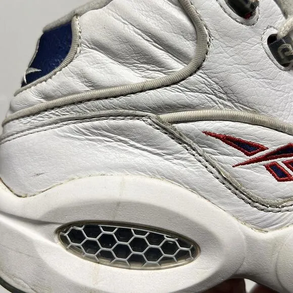 REEBOK QUESTION MID BLUE TOE 2016 ALLEN IVERSON Men Sz 8.5 J82534 WORN DAILY USE