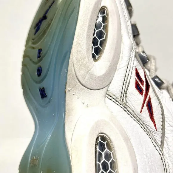 REEBOK QUESTION MID BLUE TOE 2016 ALLEN IVERSON Men Sz 8.5 J82534 WORN DAILY USE