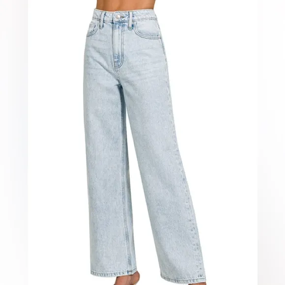 ✨RESTOCK ✨ The “Rodeo Sky Wide Leg” Denim Jeans | Light Wash