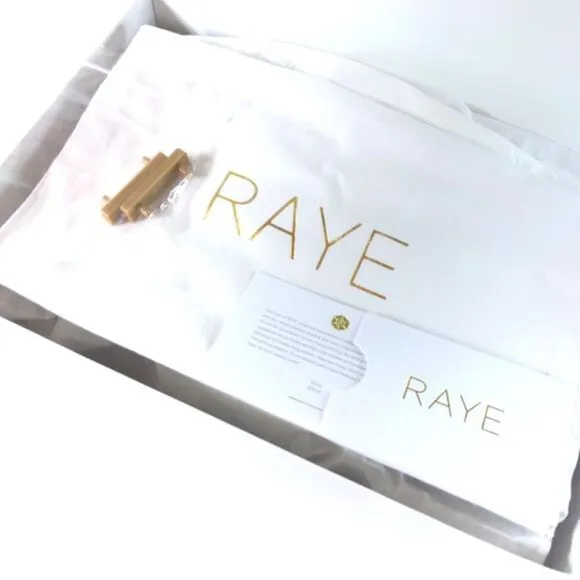 REVOLVE RAYE Laser Gold Square Toe Heels Ankle Wrap Chunky HIGH Heel Party Shoes