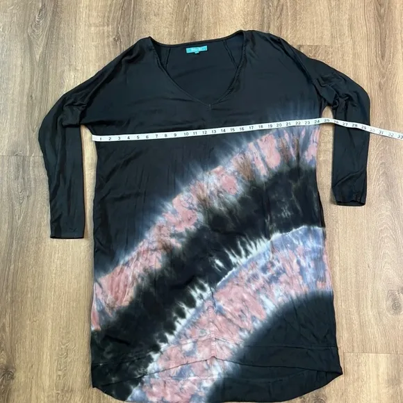 River   Sky Long Sleeve Black Tie Dye Astoria Dress Sz M