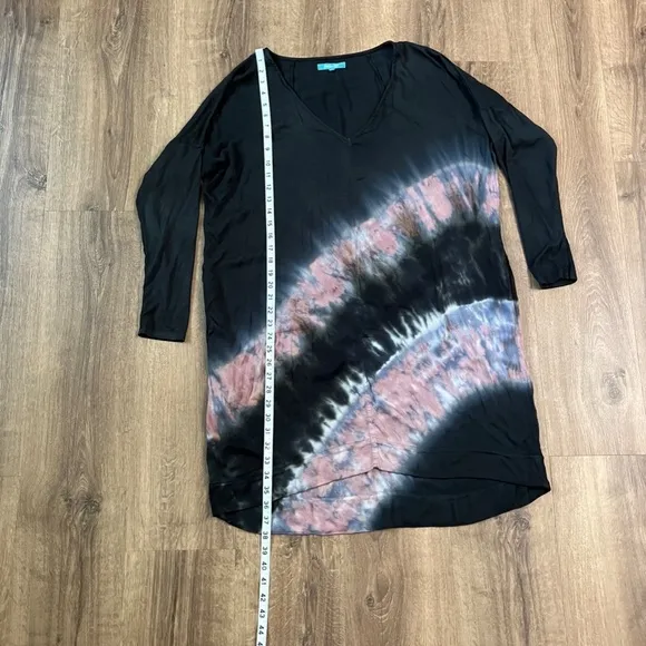 River   Sky Long Sleeve Black Tie Dye Astoria Dress Sz M