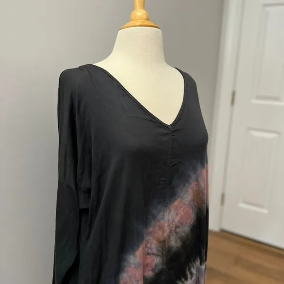 River   Sky Long Sleeve Black Tie Dye Astoria Dress Sz M