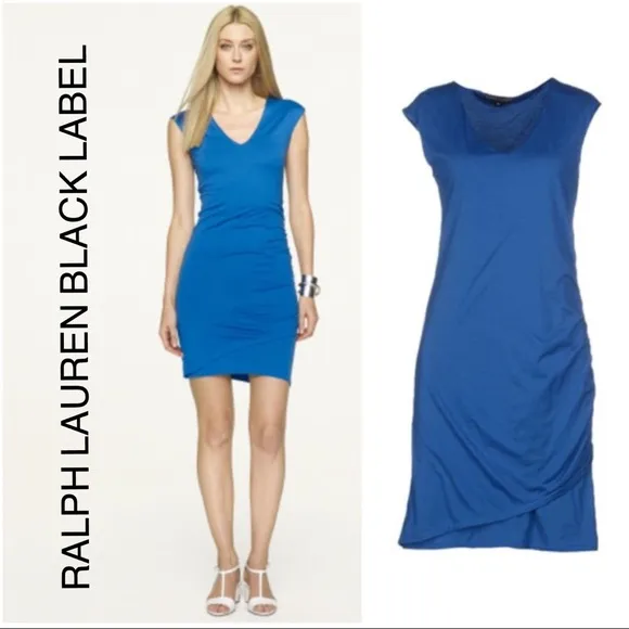 RL Black Label Side Ruching Dress