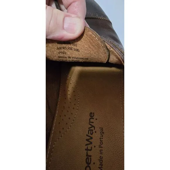 Robert Wayne Mens 10 D Shoes Utah Derby Brown Leather‎ Lace Up Oxfords