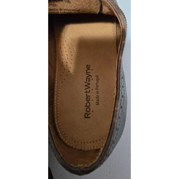Robert Wayne Mens 10 D Shoes Utah Derby Brown Leather‎ Lace Up Oxfords