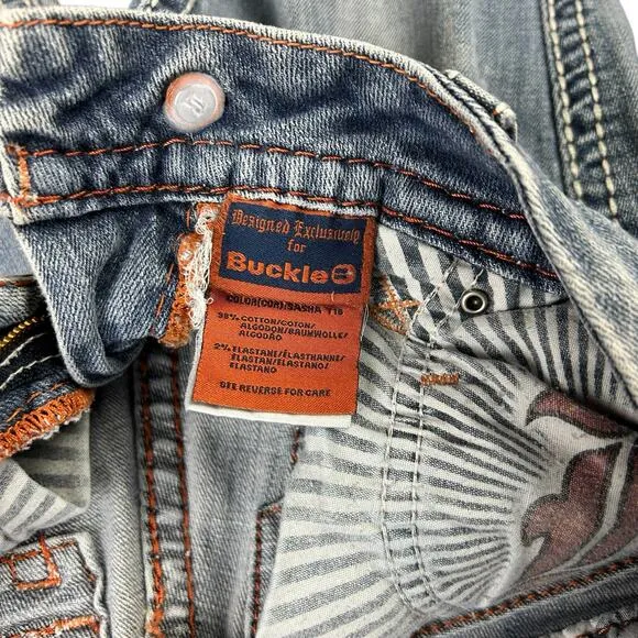 Rock Revival Jeans Women Size 26 Sasha Straight Blue Medium Wash Low Rise Denim