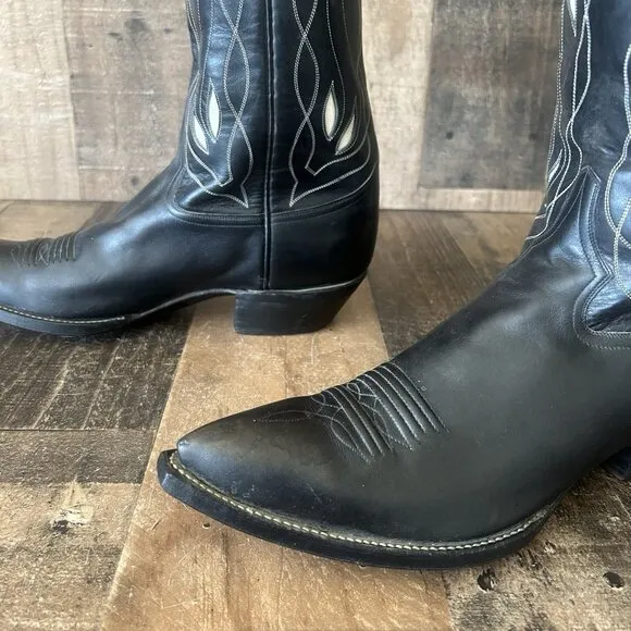 Rocketbuster Vintage Leather Inlay Golf Western Cowboy Boots Mens 10.5