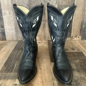 Rocketbuster Vintage Leather Inlay Golf Western Cowboy Boots Mens 10.5