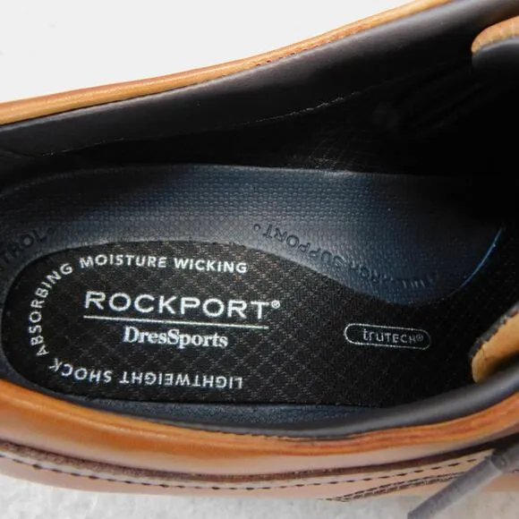 Rockport Men's Brown Dressport Slayter Apron Toe Oxford Dress Shoes - Size 9