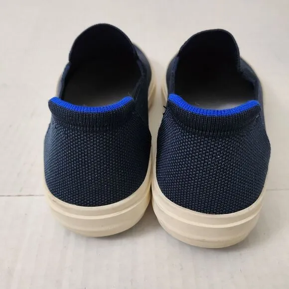 Rothys Sneakers Navy Blue City Slip On Shoes Casual Washable Unisex W 11 M 9.5A