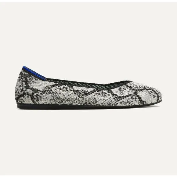 Rothy's the Flat in Python Shoe in Black Cream Grey, Sz 9.5 -- NWT/NIB