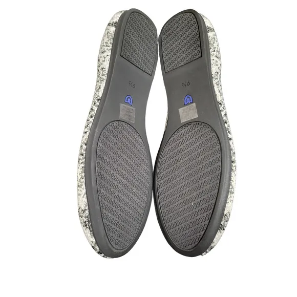 Rothy's the Flat in Python Shoe in Black Cream Grey, Sz 9.5 -- NWT/NIB