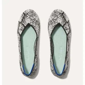 Rothy's the Flat in Python Shoe in Black Cream Grey, Sz 9.5 -- NWT/NIB