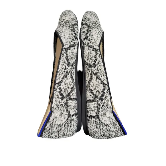 Rothy's the Flat in Python Shoe in Black Cream Grey, Sz 9.5 -- NWT/NIB