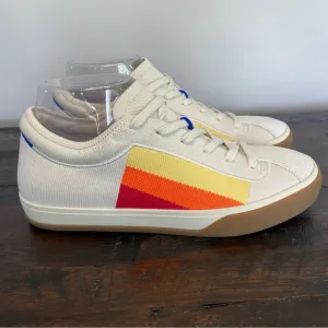 Rothy’s The Lace Up Yellow Candy Stripe Sneakers Women’s Size 8