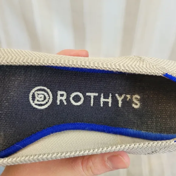 Rothy's The Point Ballet Flats Shoes Gray Birdseye Size 7.5