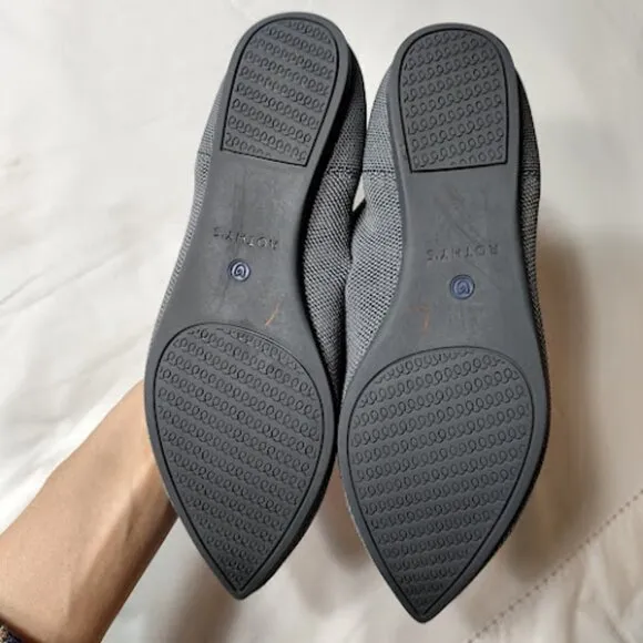 ROTHYS The Point Cloud Grey Sustainable Ballet Slip On Flats Machine Washable 9
