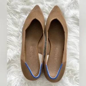 Rothy's Women's Tan Flats with Blue Trim size 10.5