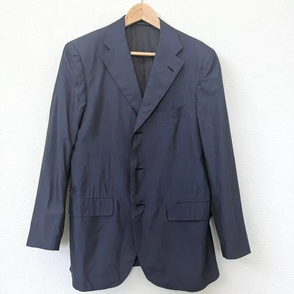 Sagmeister Raffaele Caruso Blazer Navy Silk Handmade Italy Menswear 40 M
