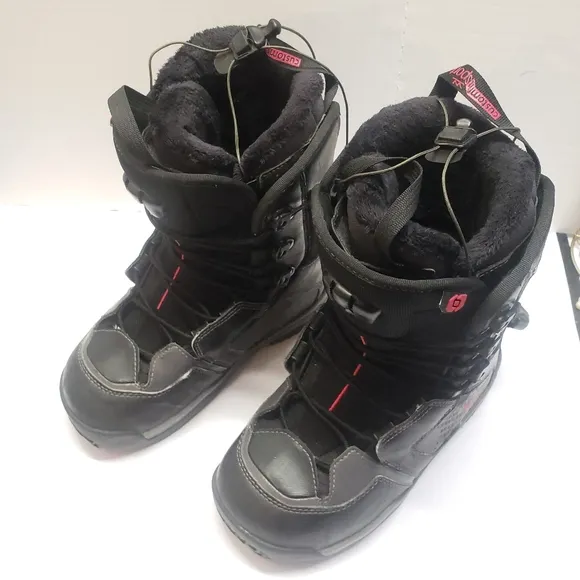 Salomon Ivy Snowboard Custom Fit Sport Black &amp; Pink Snowboard Boots size 6