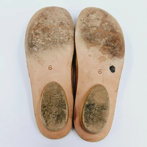 Salpy Slip Ons Slides Mules 6 Soft Camel Tan Leather Bead Embellished Handmade