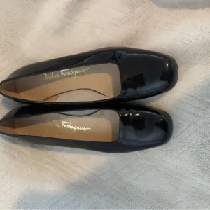 Salvatore Ferragamo Black Patent Leather Flats