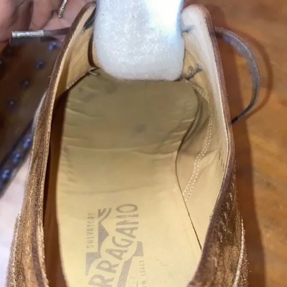 Salvatore Ferragamo brown suede dress shoes