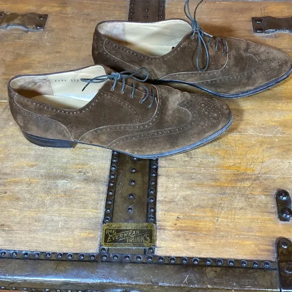 Salvatore Ferragamo brown suede dress shoes