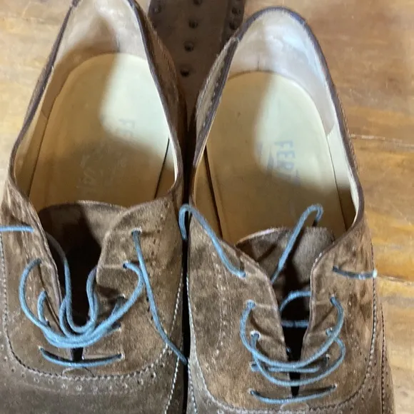 Salvatore Ferragamo brown suede dress shoes