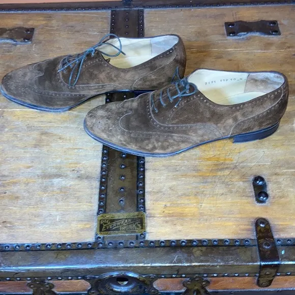 Salvatore Ferragamo brown suede dress shoes