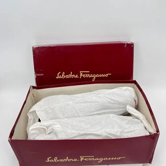 Salvatore Ferragamo Gold Men Size 11D Chestnut Suede Cap Toe Oxford Dress Shoes