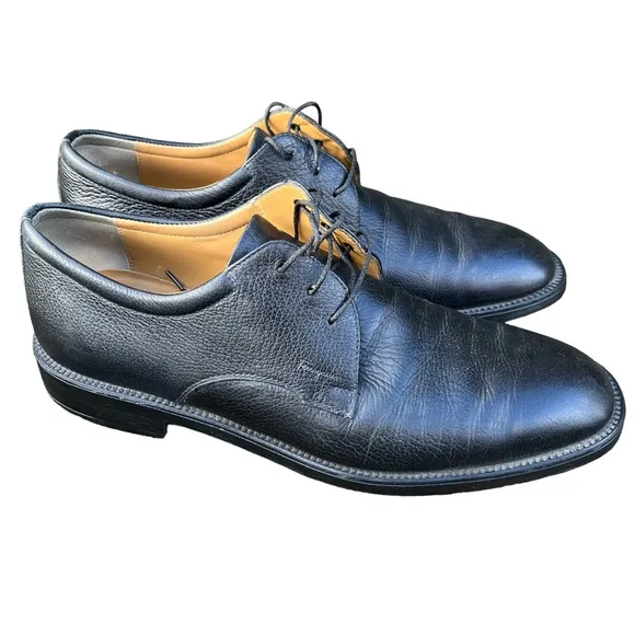 Salvatore Ferragamo Men's Leather Derby Lace Up Dress Shoes Size 8.5 D