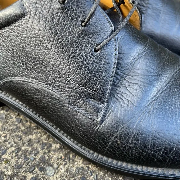 Salvatore Ferragamo Men's Leather Derby Lace Up Dress Shoes Size 8.5 D