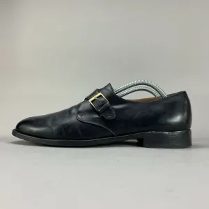 Salvatore Ferragamo Men’s Size 10 D Black Leather Monk Strap Buckle Dress Shoes