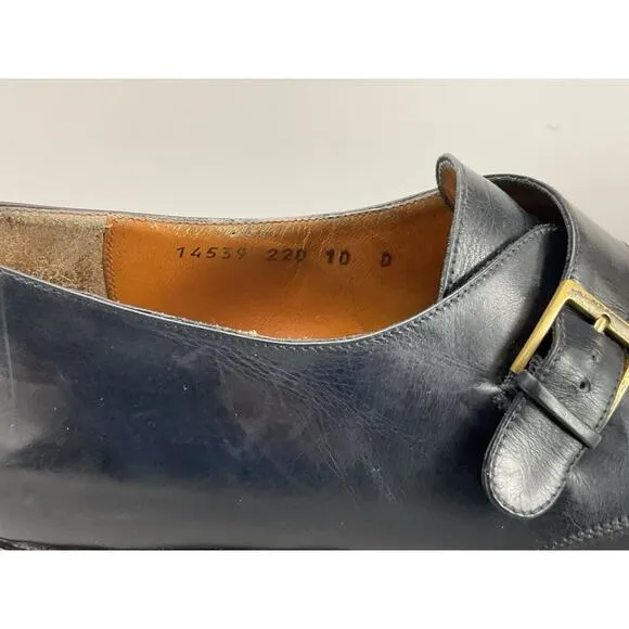 Salvatore Ferragamo Men’s Size 10 D Black Leather Monk Strap Buckle Dress Shoes