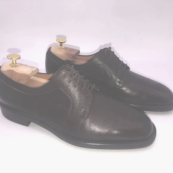 Salvatore Ferragamo Studio Men's Brown Leather Lace Up Cap Toe Dress Shoes 8D