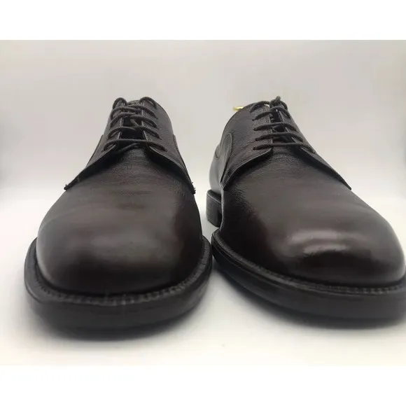 Salvatore Ferragamo Studio Men's Brown Leather Lace Up Cap Toe Dress Shoes 8D