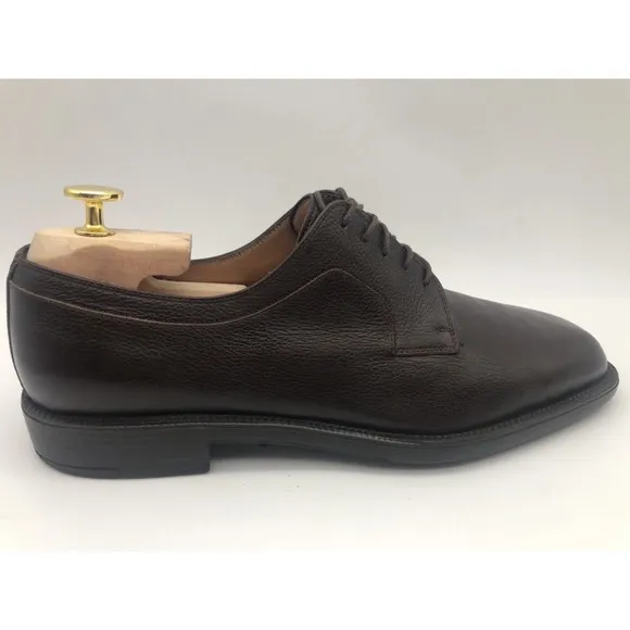 Salvatore Ferragamo Studio Men's Brown Leather Lace Up Cap Toe Dress Shoes 8D