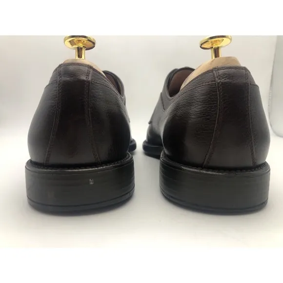 Salvatore Ferragamo Studio Men's Brown Leather Lace Up Cap Toe Dress Shoes 8D