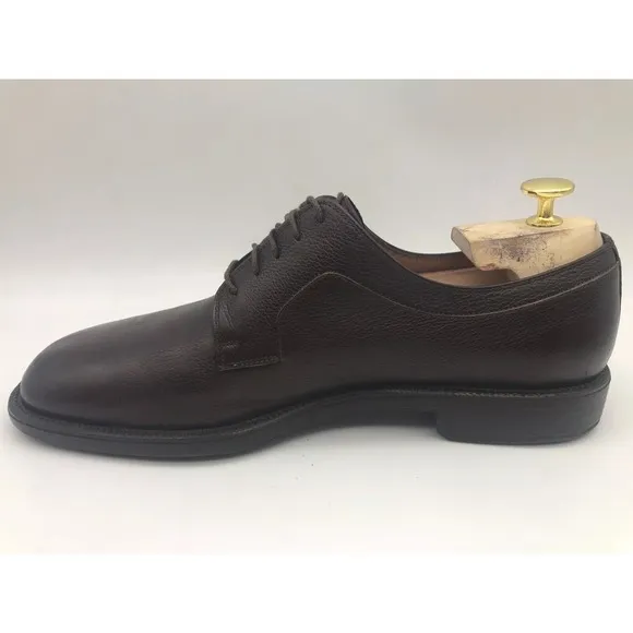 Salvatore Ferragamo Studio Men's Brown Leather Lace Up Cap Toe Dress Shoes 8D